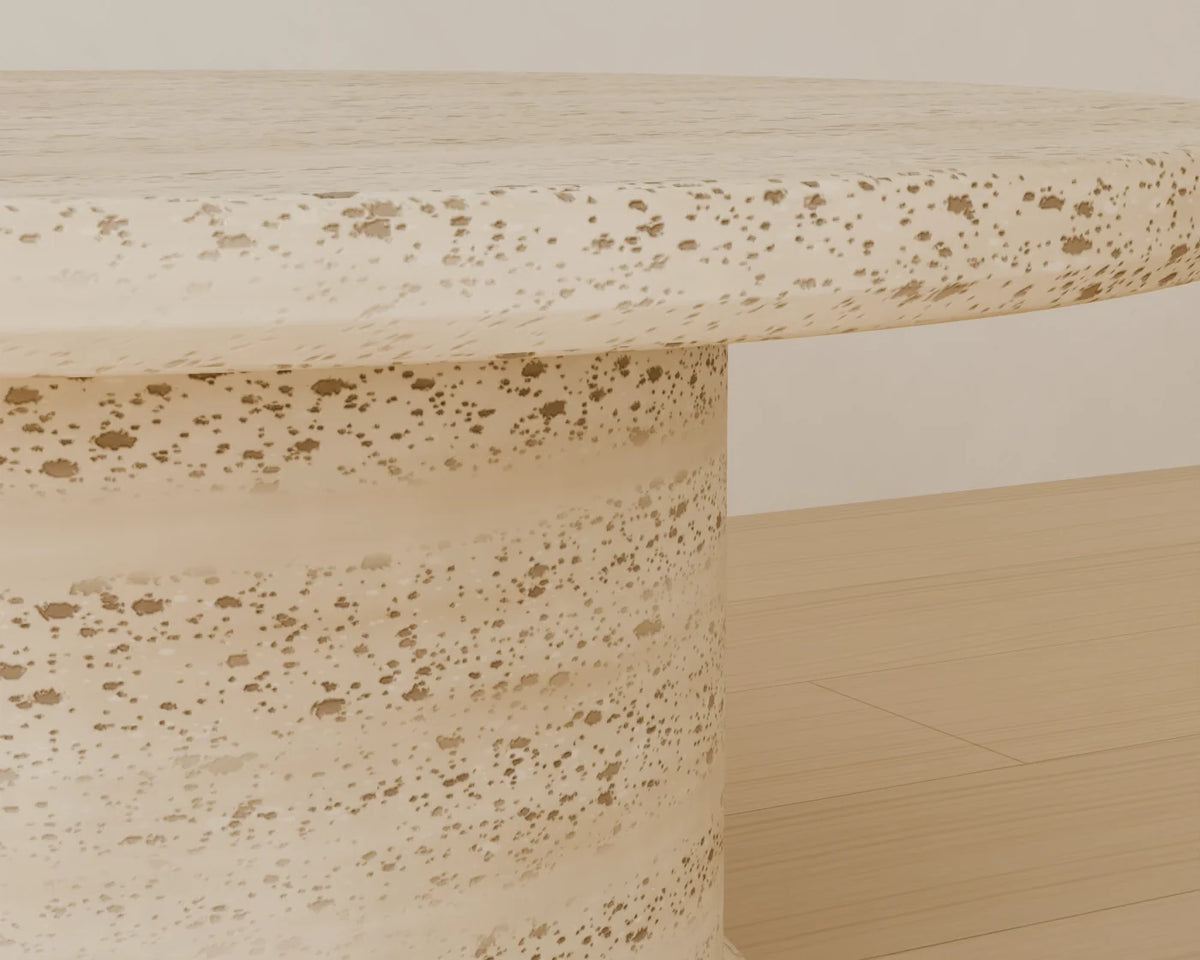 Round Stone Coffee Table, close-up detail render