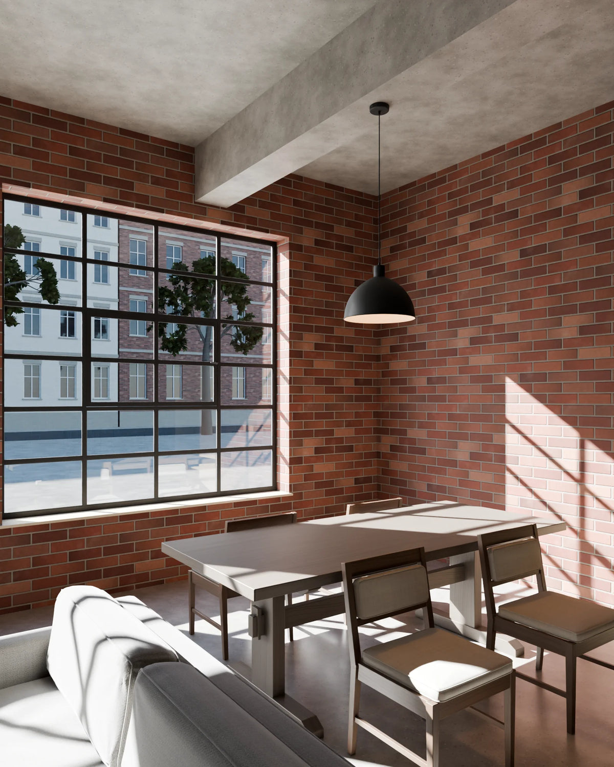 Industrial Loft scene from Linden House, portrait view (render of the delivered scene)
