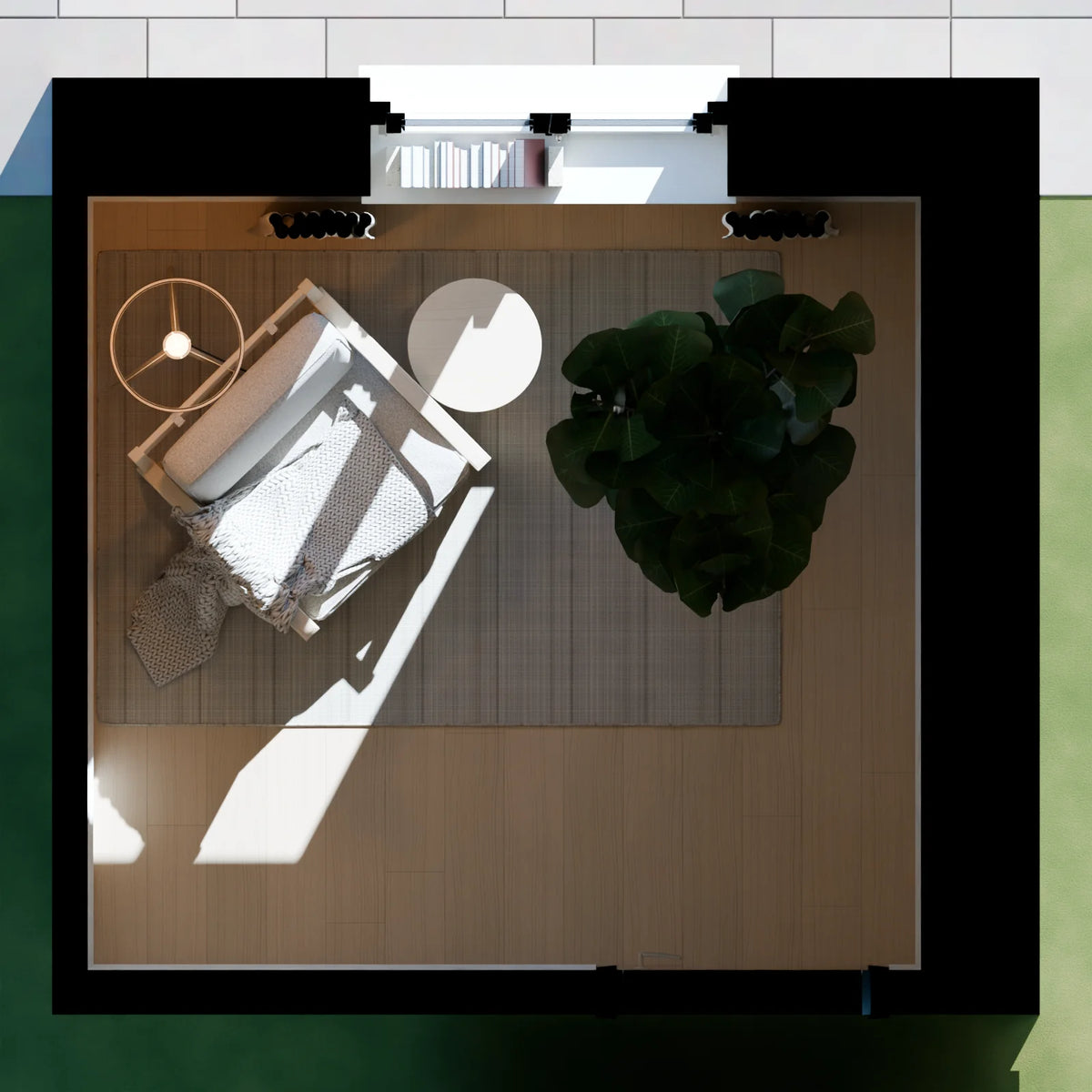Reading Nook scene from Linden House, floor plan view (render of the delivered scene)