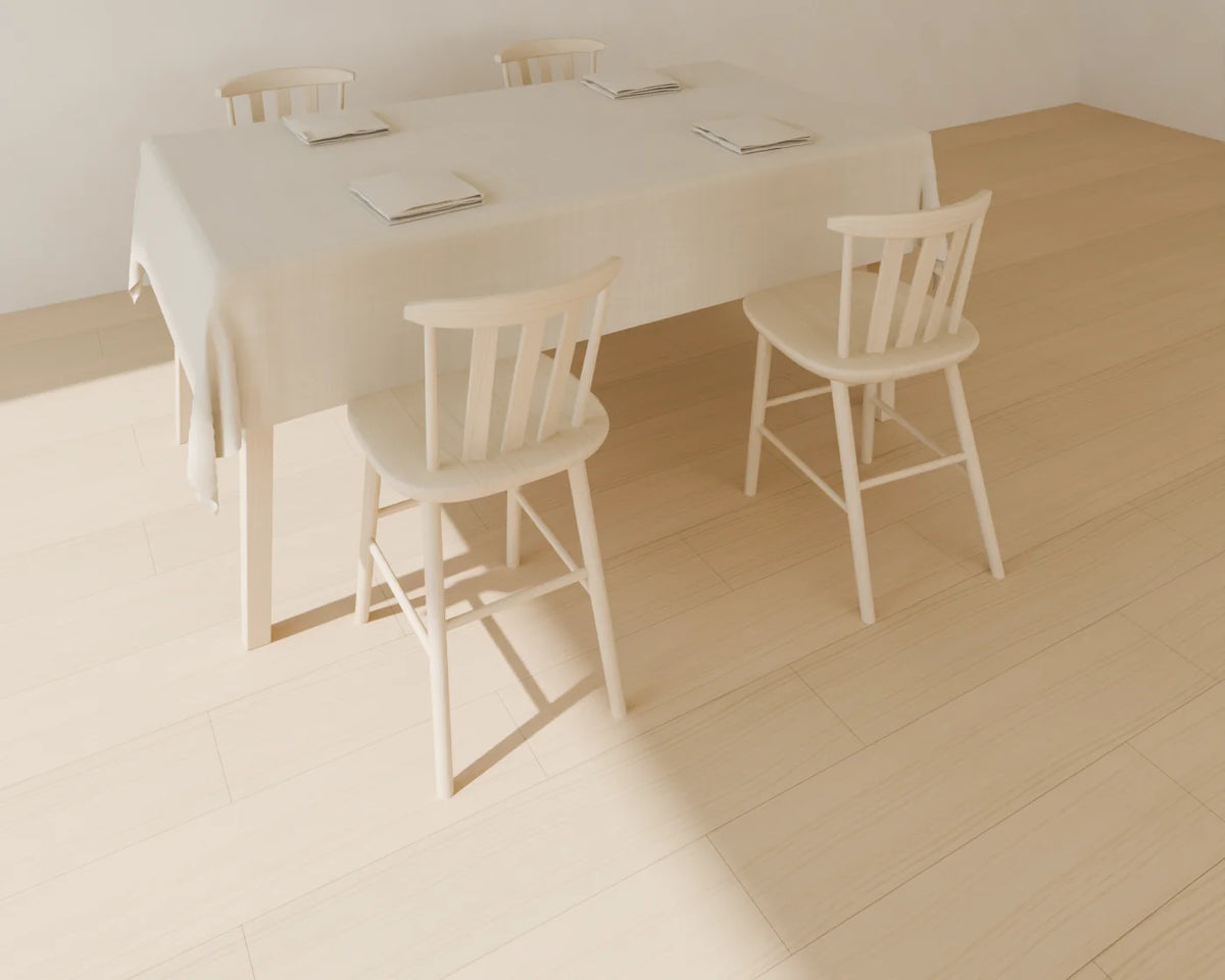 Table Linen styled in a Linden House room with the rectangular dining table and wood dining chair (sold separately)