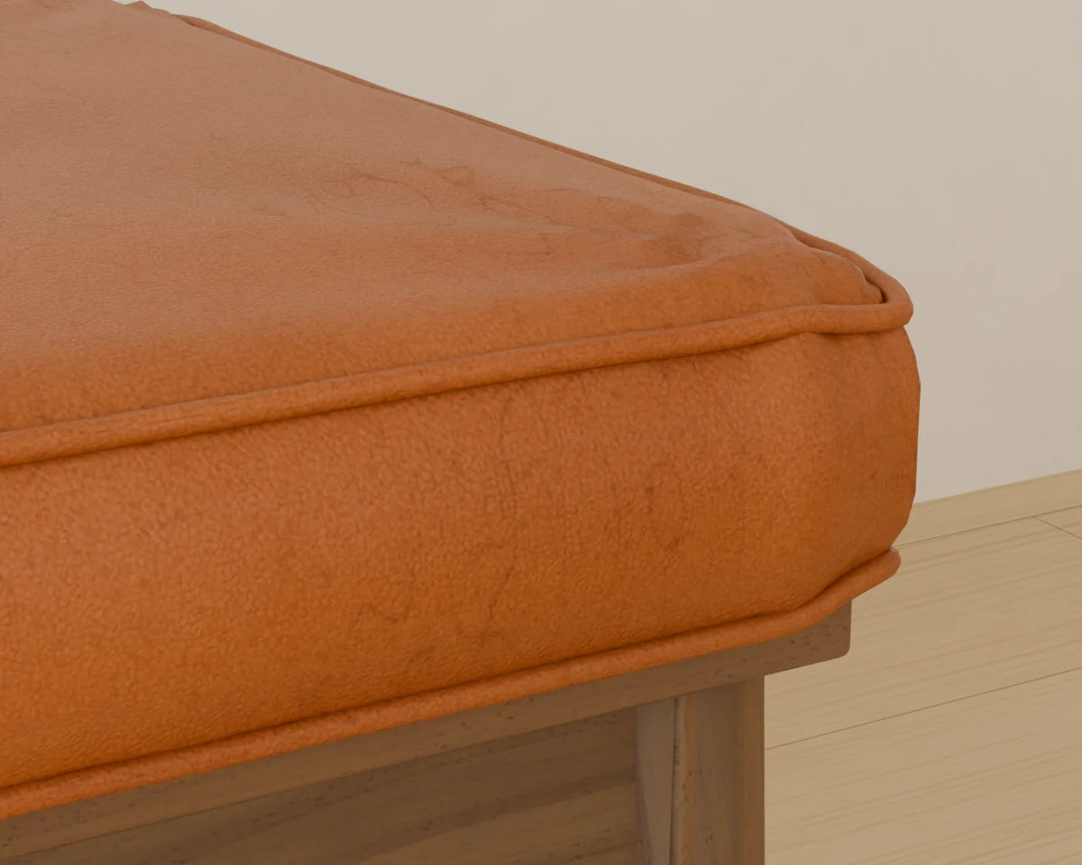 Upholstered Footstool, close-up detail render