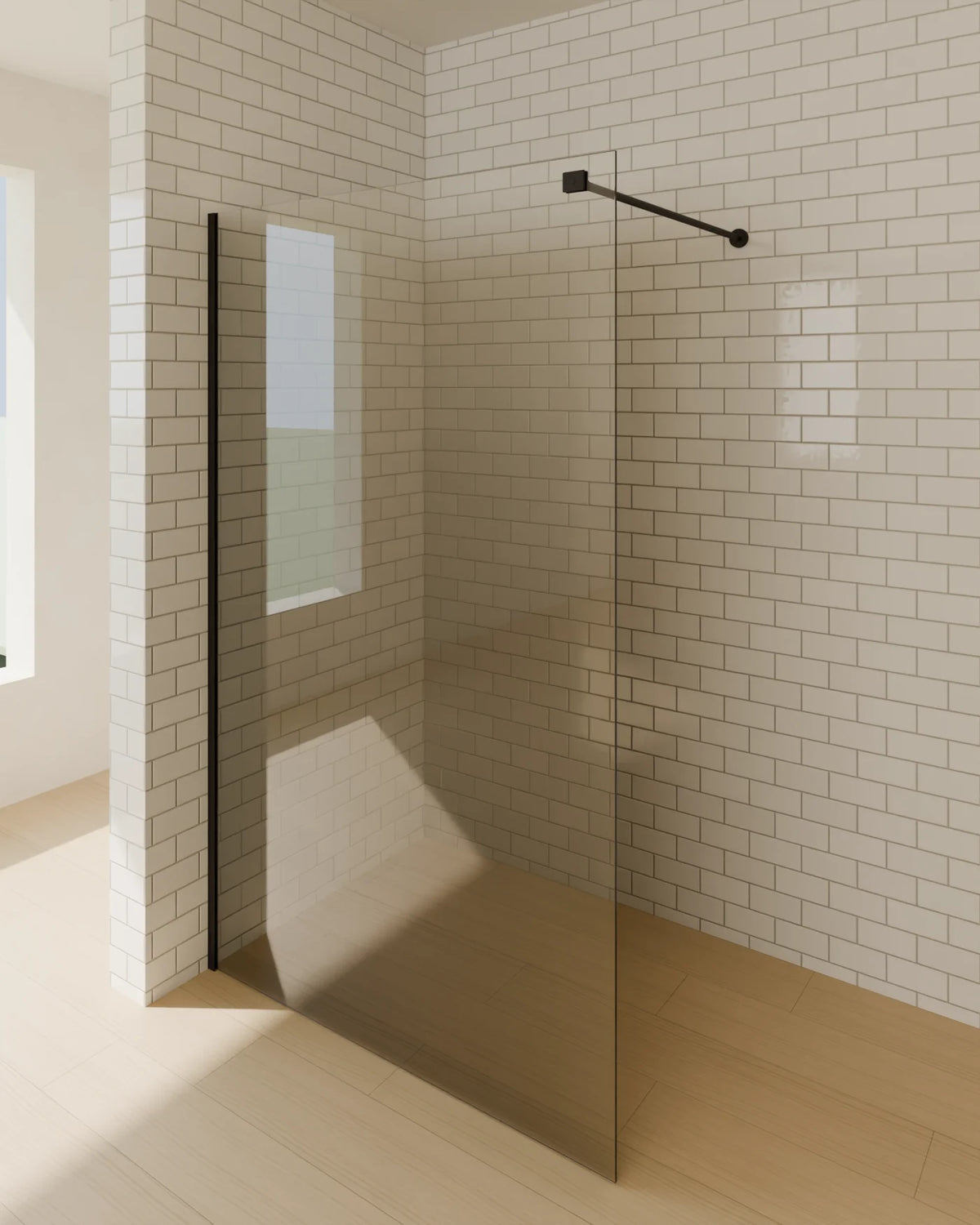Walk-in Shower Screen, Linden House 3D asset, studio render