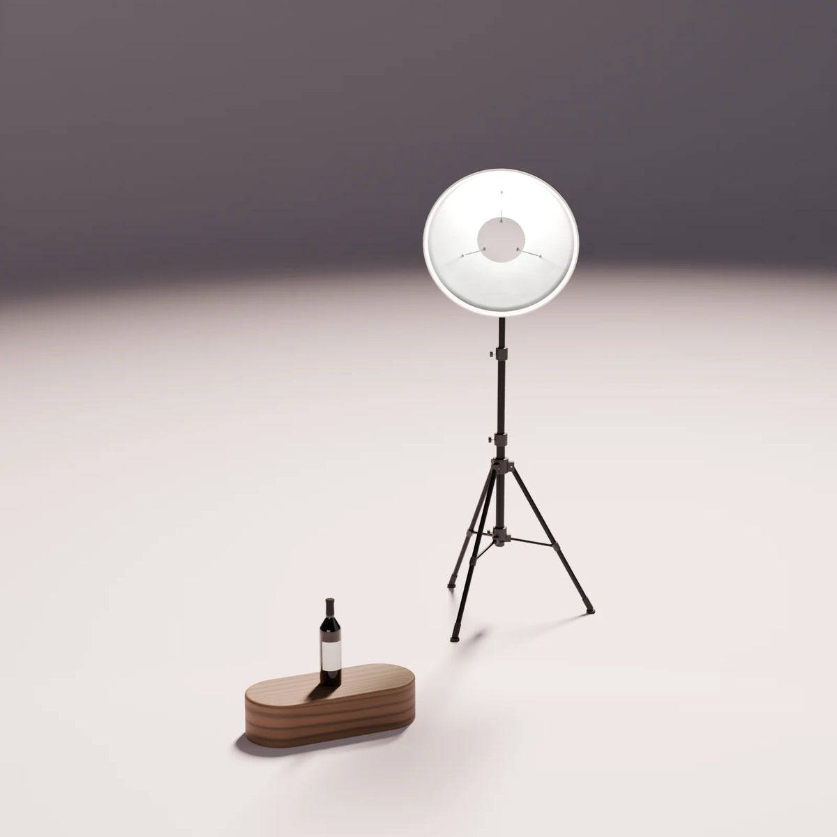 Beauty Dish styled in a Still Studio set with the capsule plinth and wine bottle (sold separately)