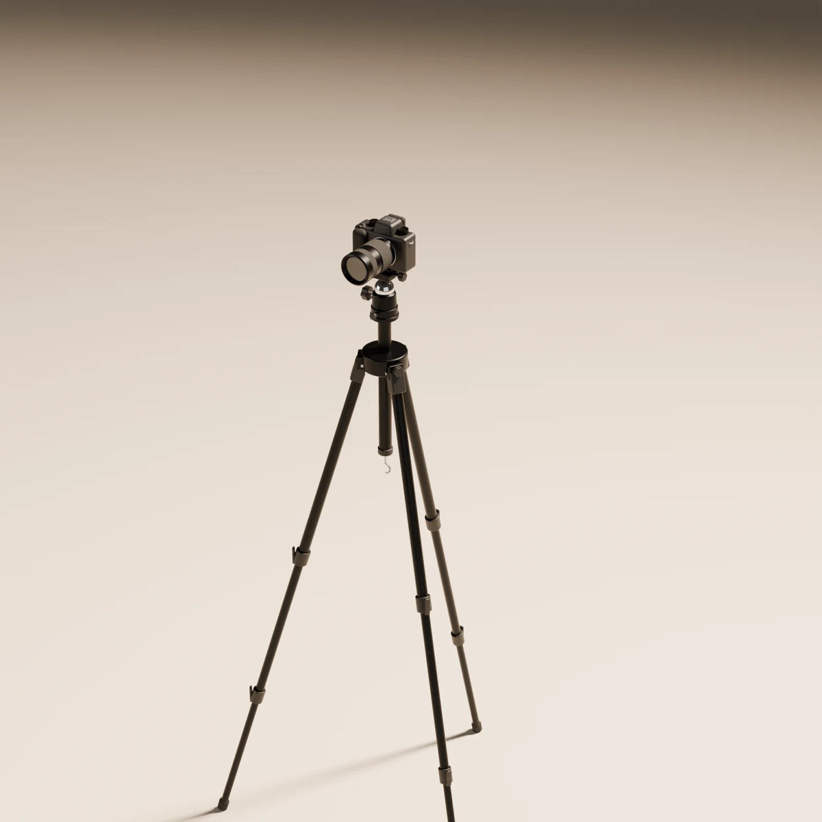 Camera on Tripod, close-up detail render