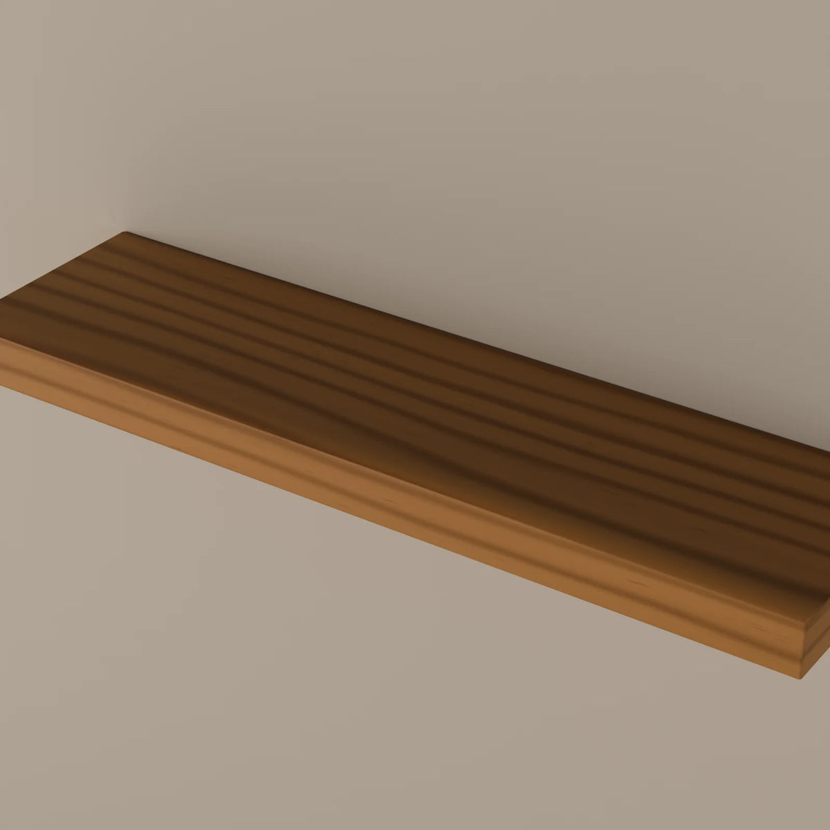 Floating Shelf, close-up detail render