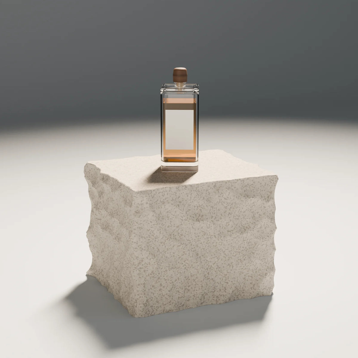 Hewn Stone Plinth styled in a Still Studio set with the spirits bottle (sold separately)