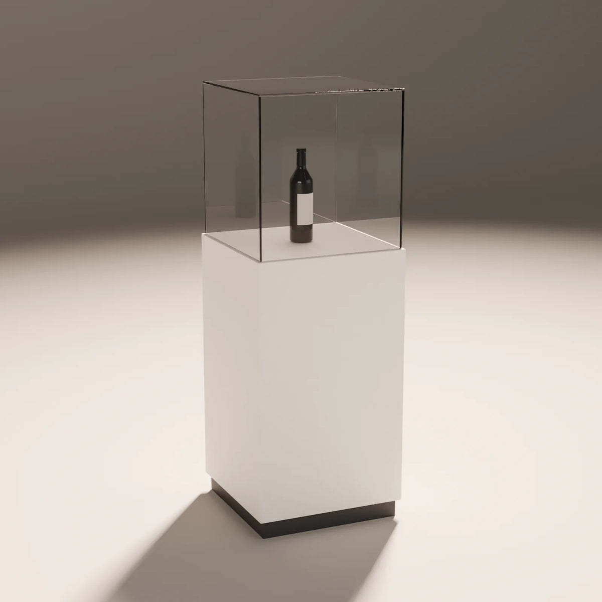 Museum Vitrine styled in a Still Studio set with the wine bottle (sold separately)