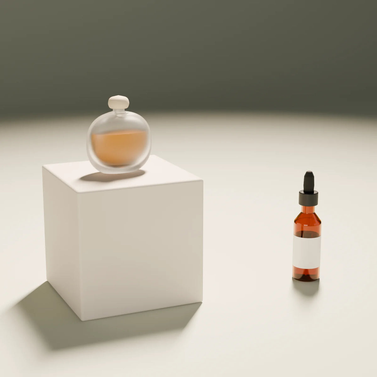 Pebble Flacon styled in a Still Studio set with the block plinth and dropper bottle (sold separately)