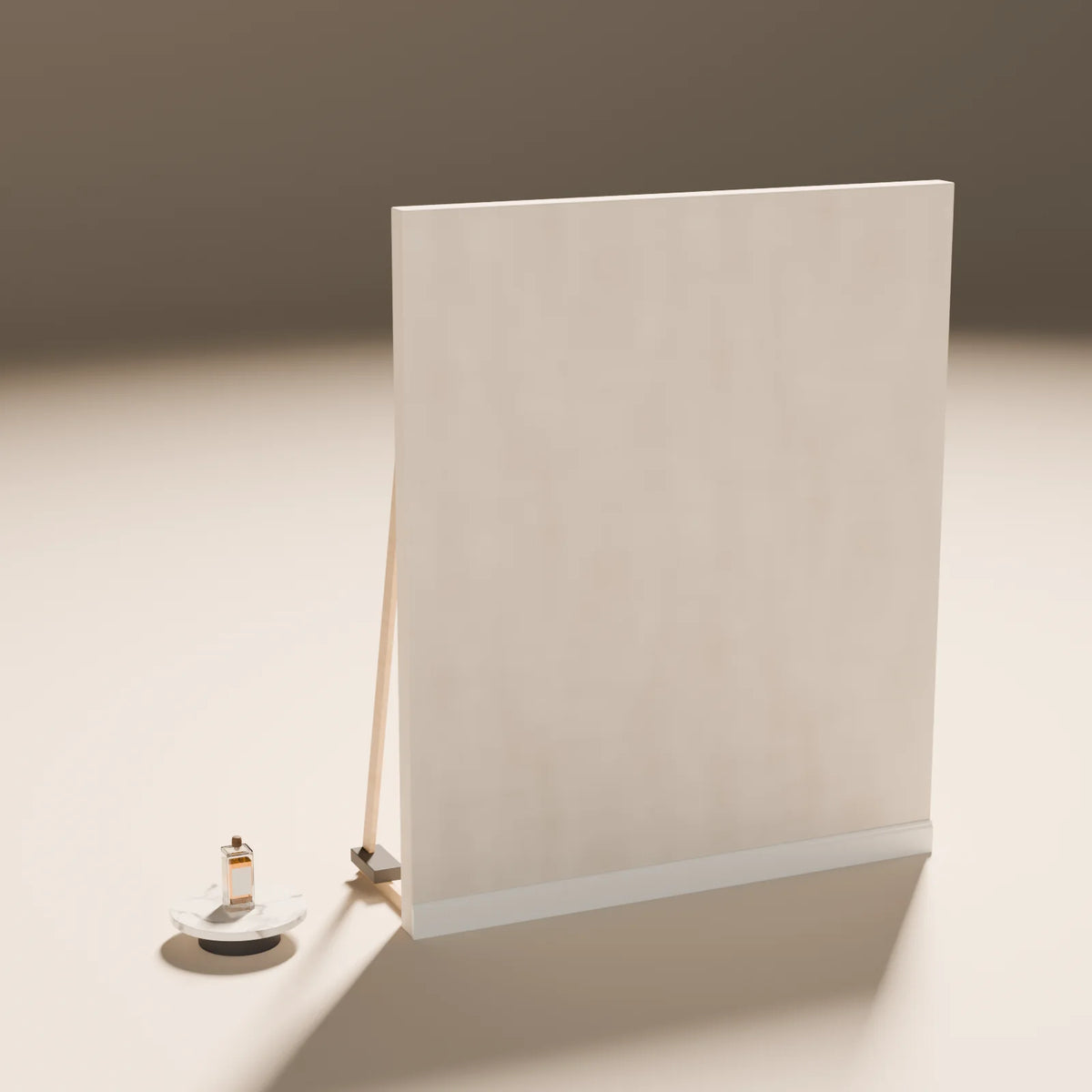 Plaster Wall Flat styled in a Still Studio set with the floating disc podium and spirits bottle (sold separately)