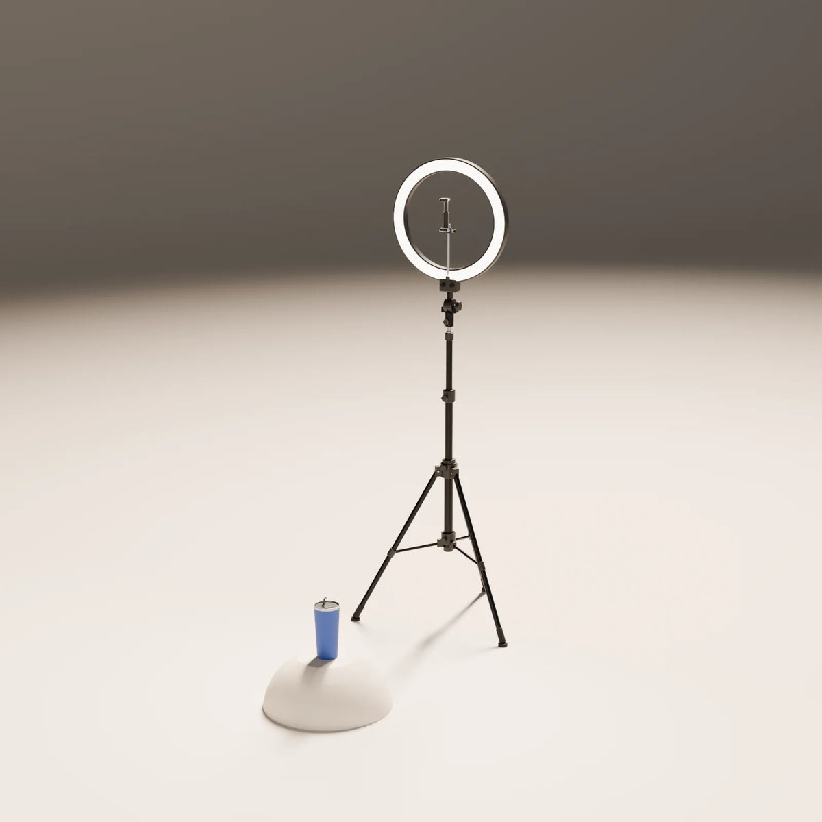 Ring Light styled in a Still Studio set with the cut dome podium and insulated tumbler (sold separately)