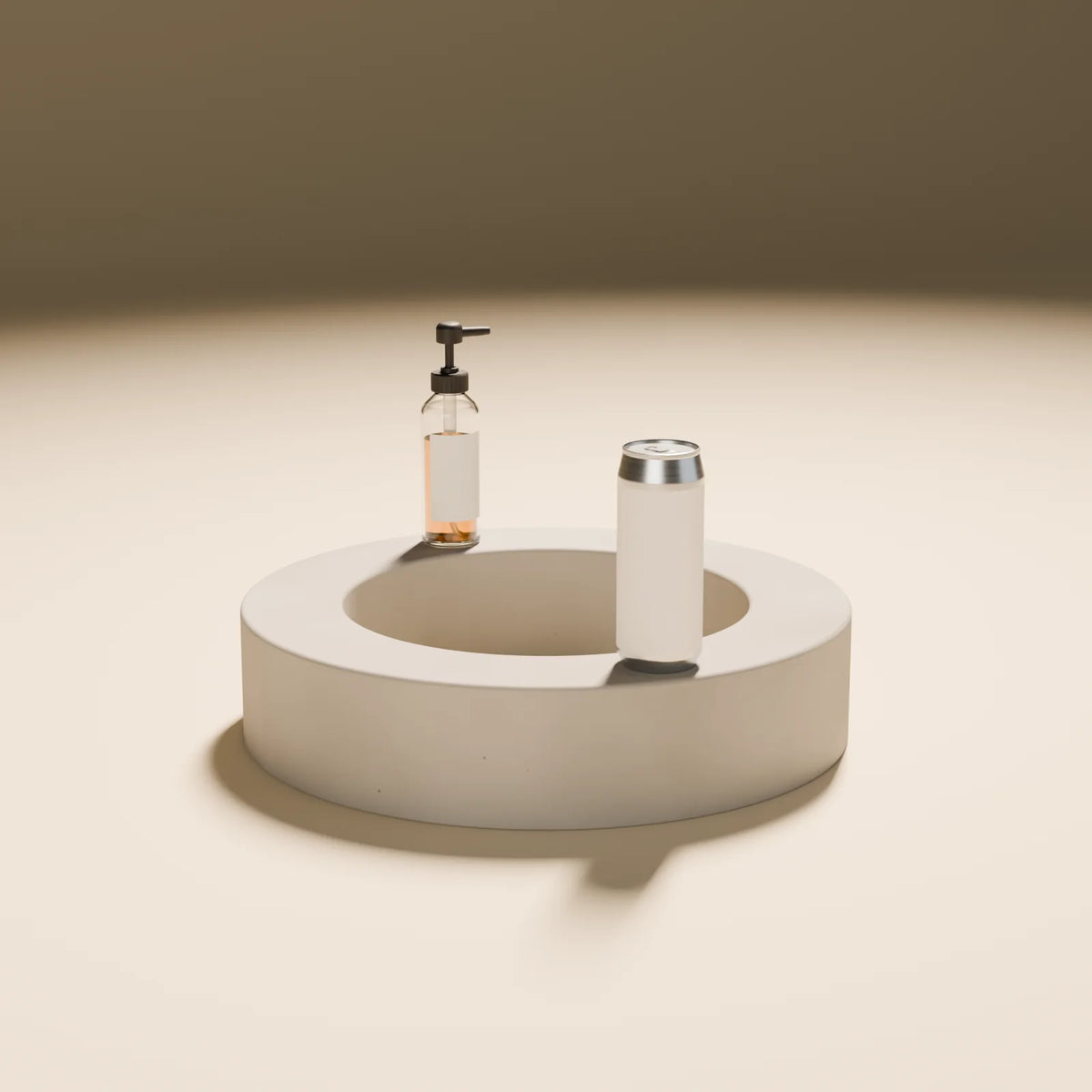 Ring Podium styled in a Still Studio set with the pump bottle and slim can (sold separately)