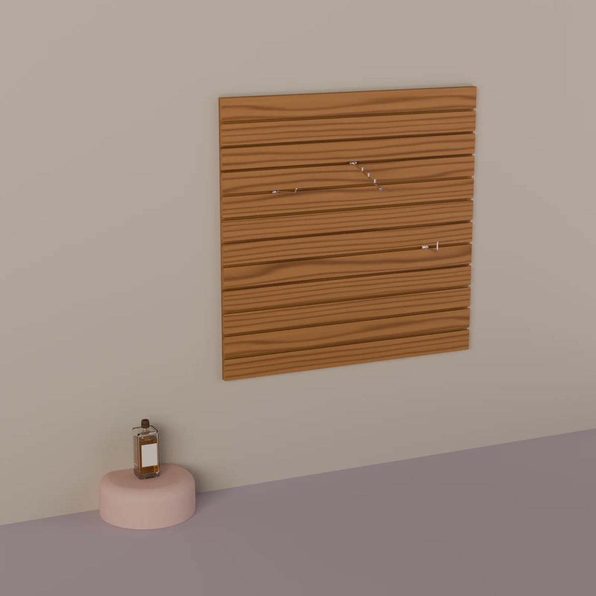 Slatwall Panel styled in a Still Studio set with the pill podium and spirits bottle (sold separately)