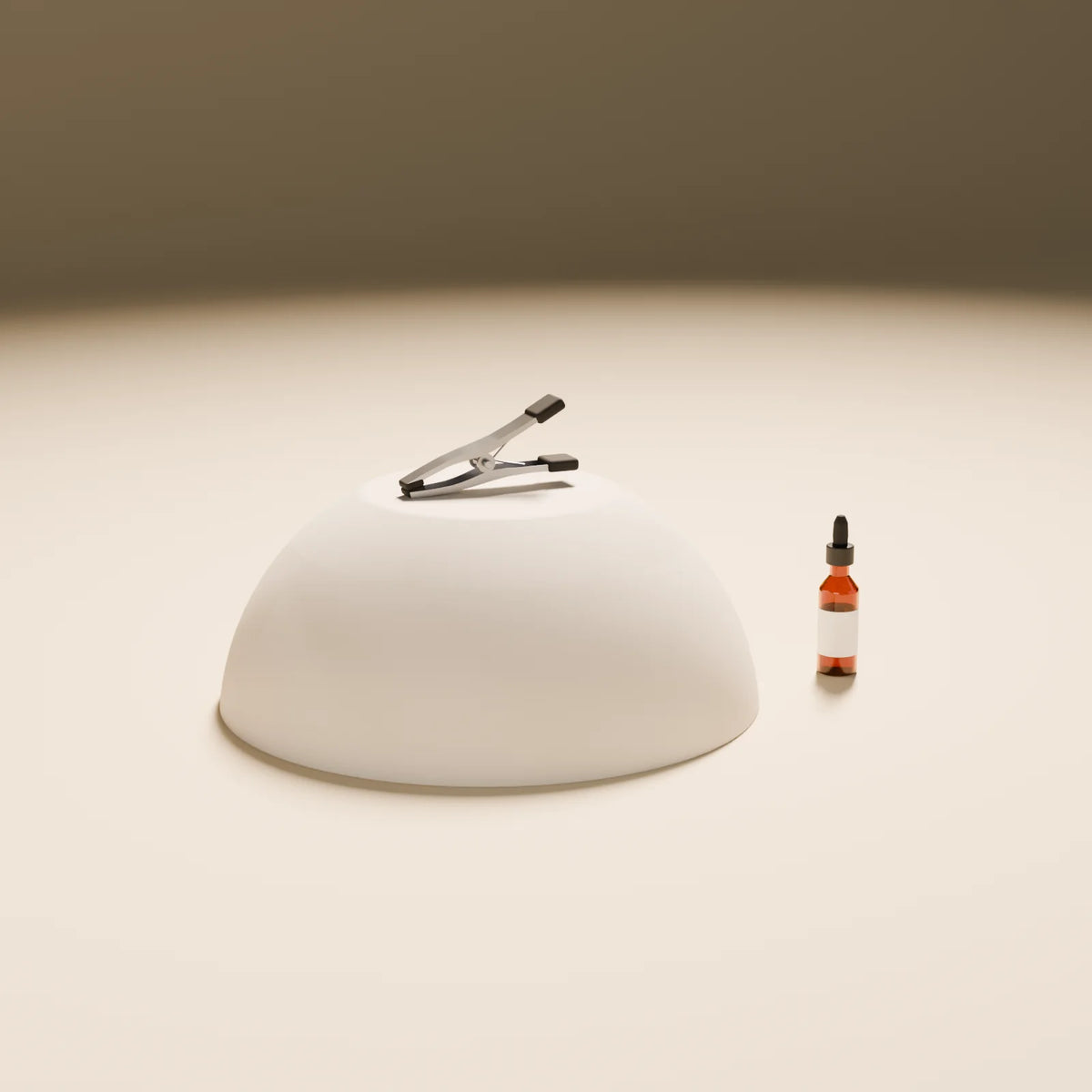 Spring Clamp styled in a Still Studio set with the cut dome podium and dropper bottle (sold separately)