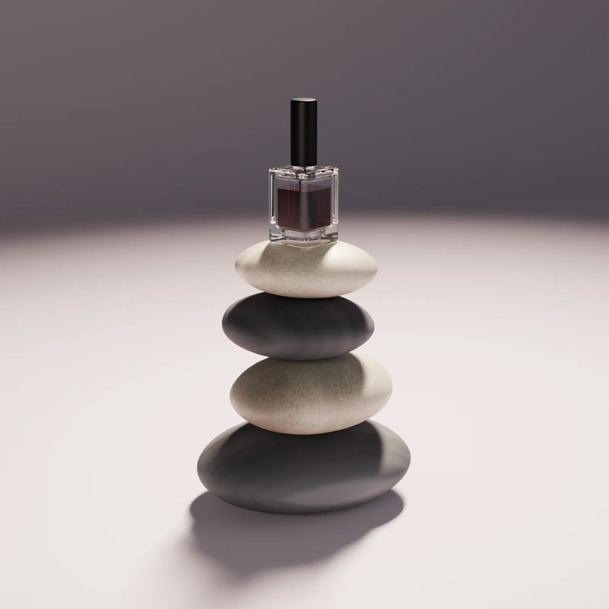 Balanced Stone Stack styled in a Still Studio set with the nail polish bottle (sold separately)