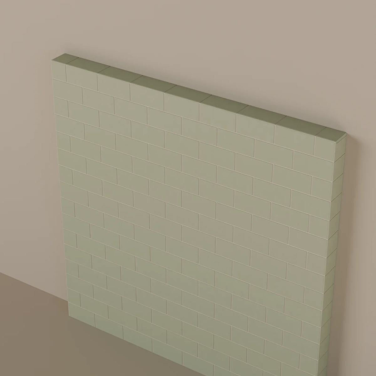 Tiled Wall Flat, close-up detail render