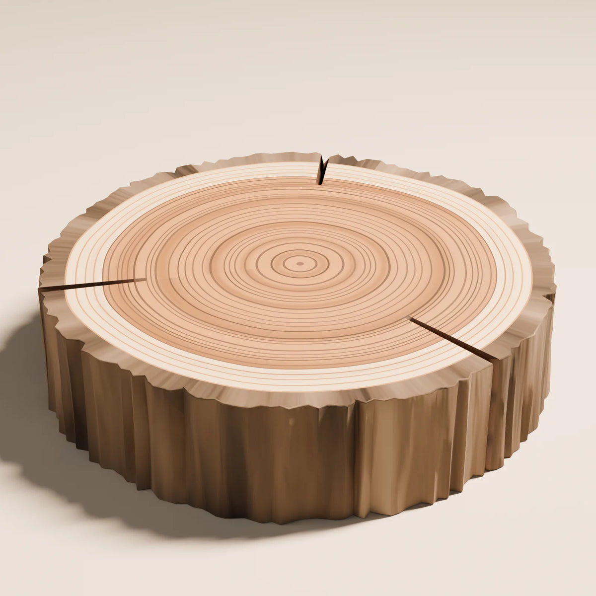 Timber Round Podium, close-up detail render