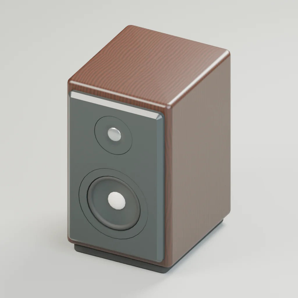 Nearfield desktop speaker, Atelier Workspaces 3D asset, studio render