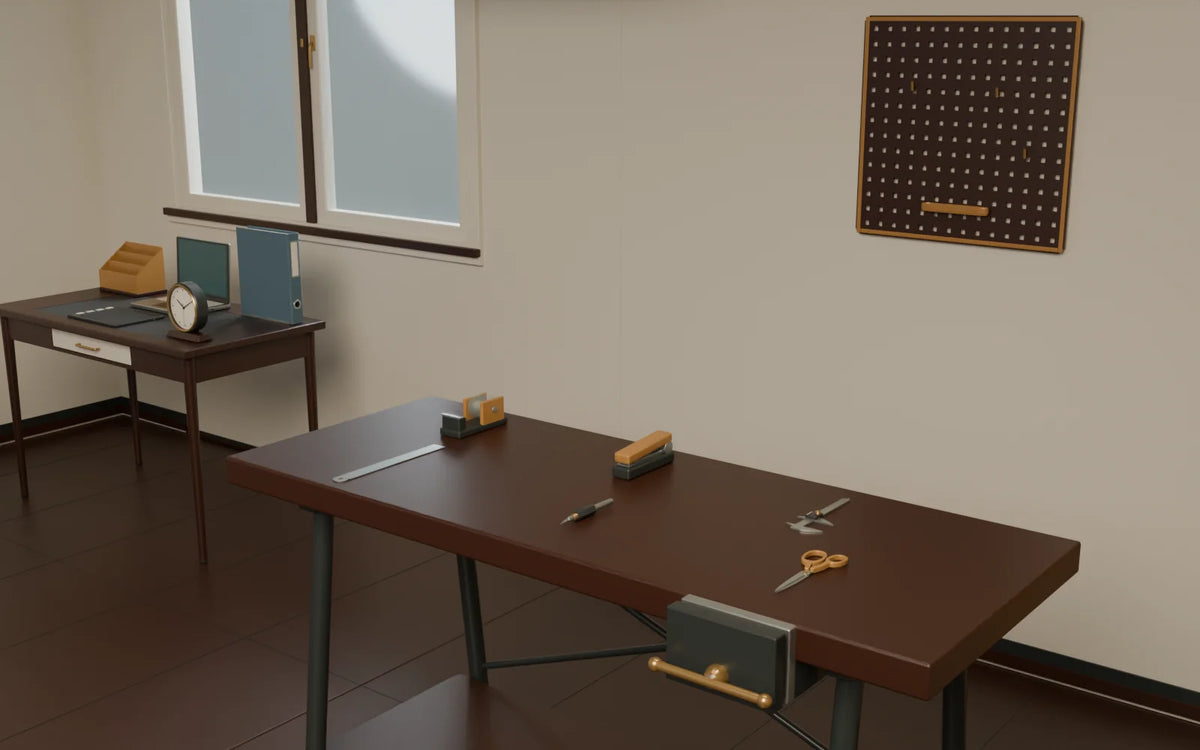 Compact Studio scene from Atelier Workspaces, close-up detail (render of the delivered scene)