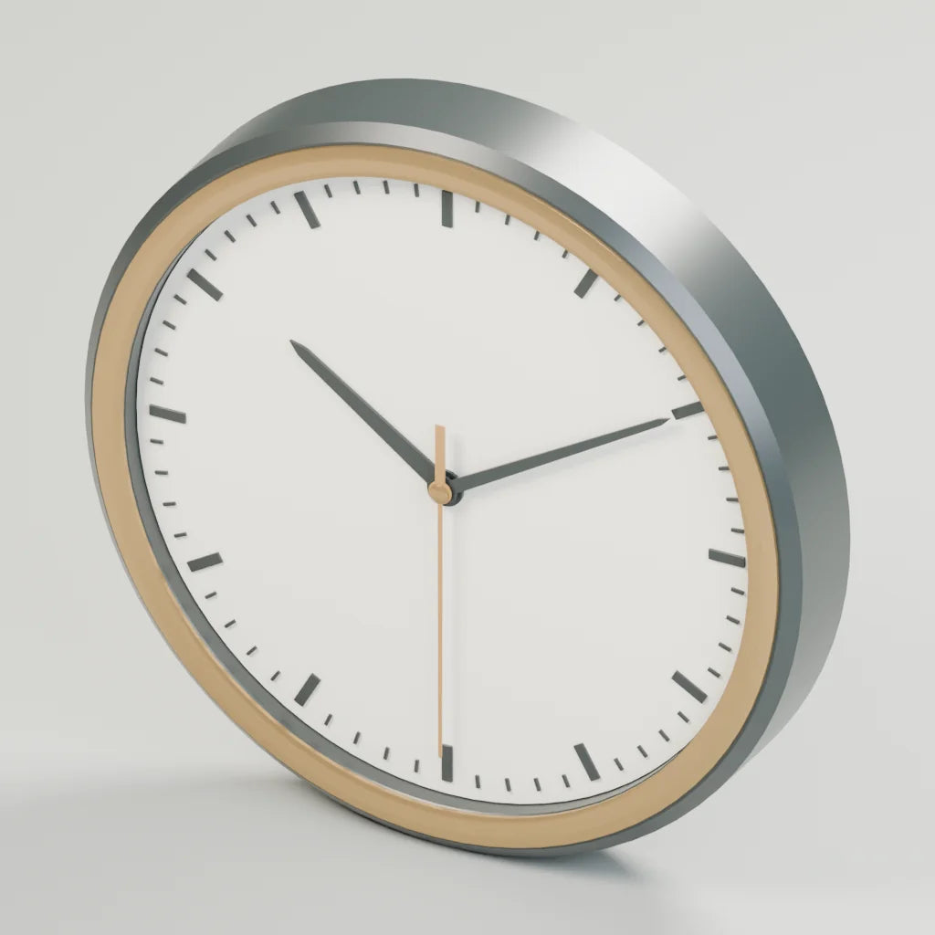 Orbit wall clock, Atelier Workspaces 3D asset, studio render