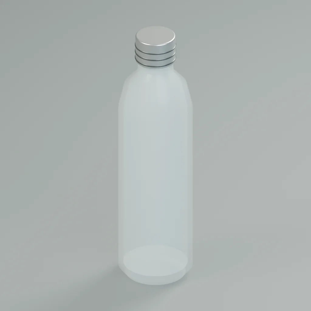 Clear water bottle, Atelier Workspaces 3D asset, studio render