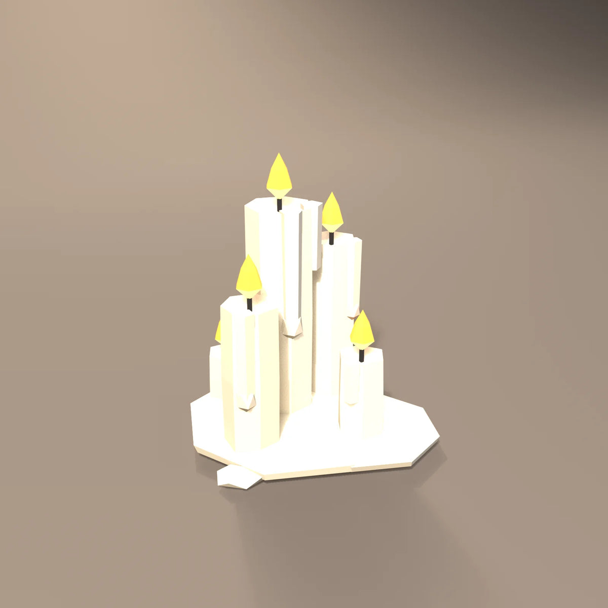 Melted candle cluster, Hearth & Hollow 3D asset, studio render