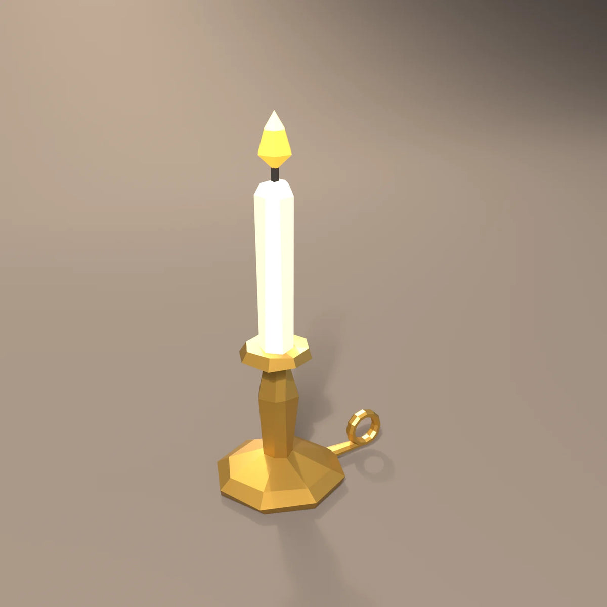 Brass candlestick, Hearth & Hollow 3D asset, studio render