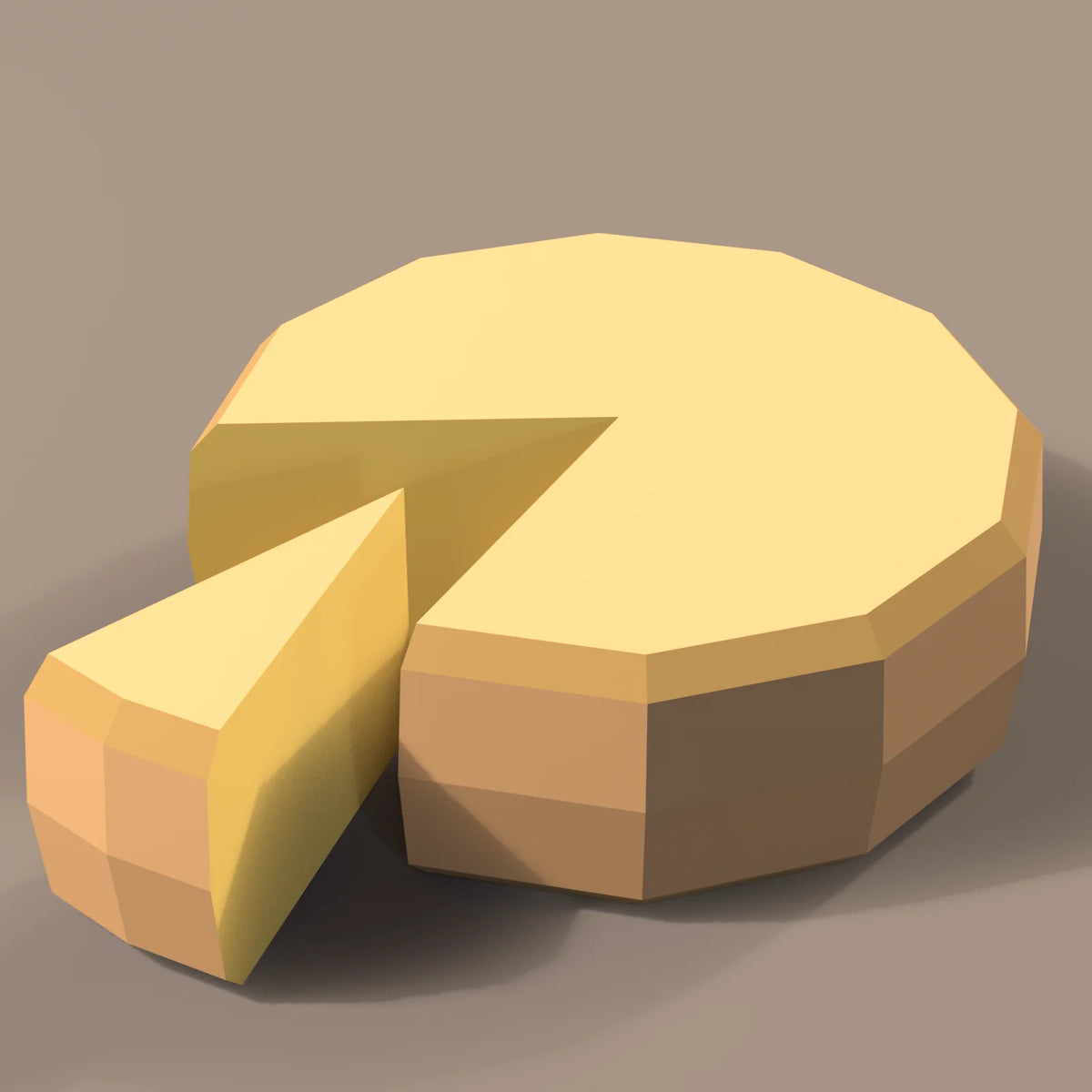 Cut cheese wheel, close-up detail render