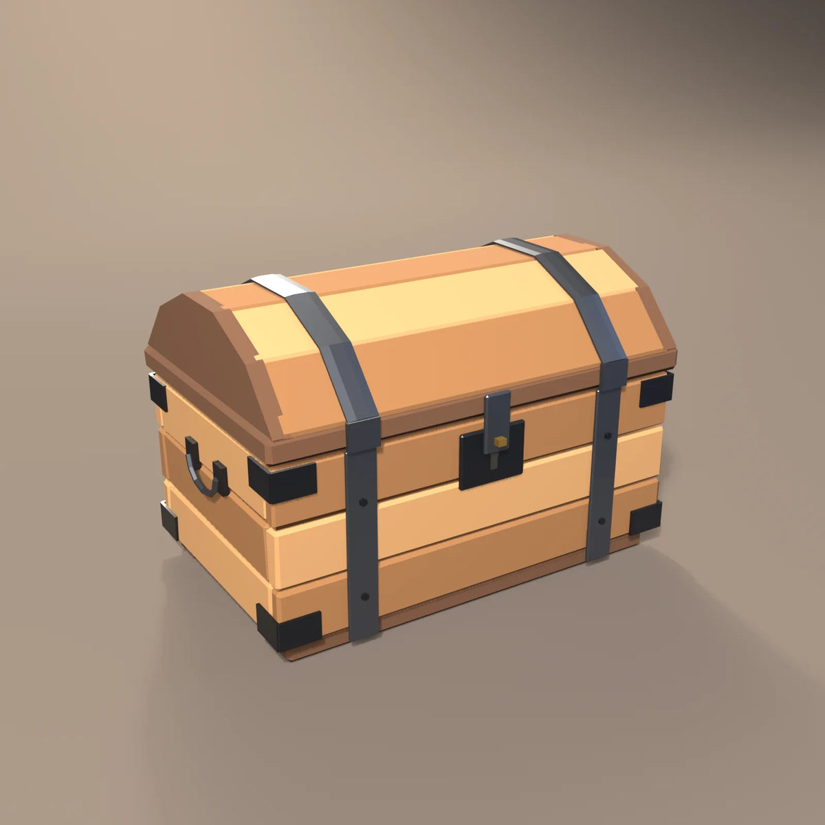 Iron-banded chest, Hearth & Hollow 3D asset, studio render