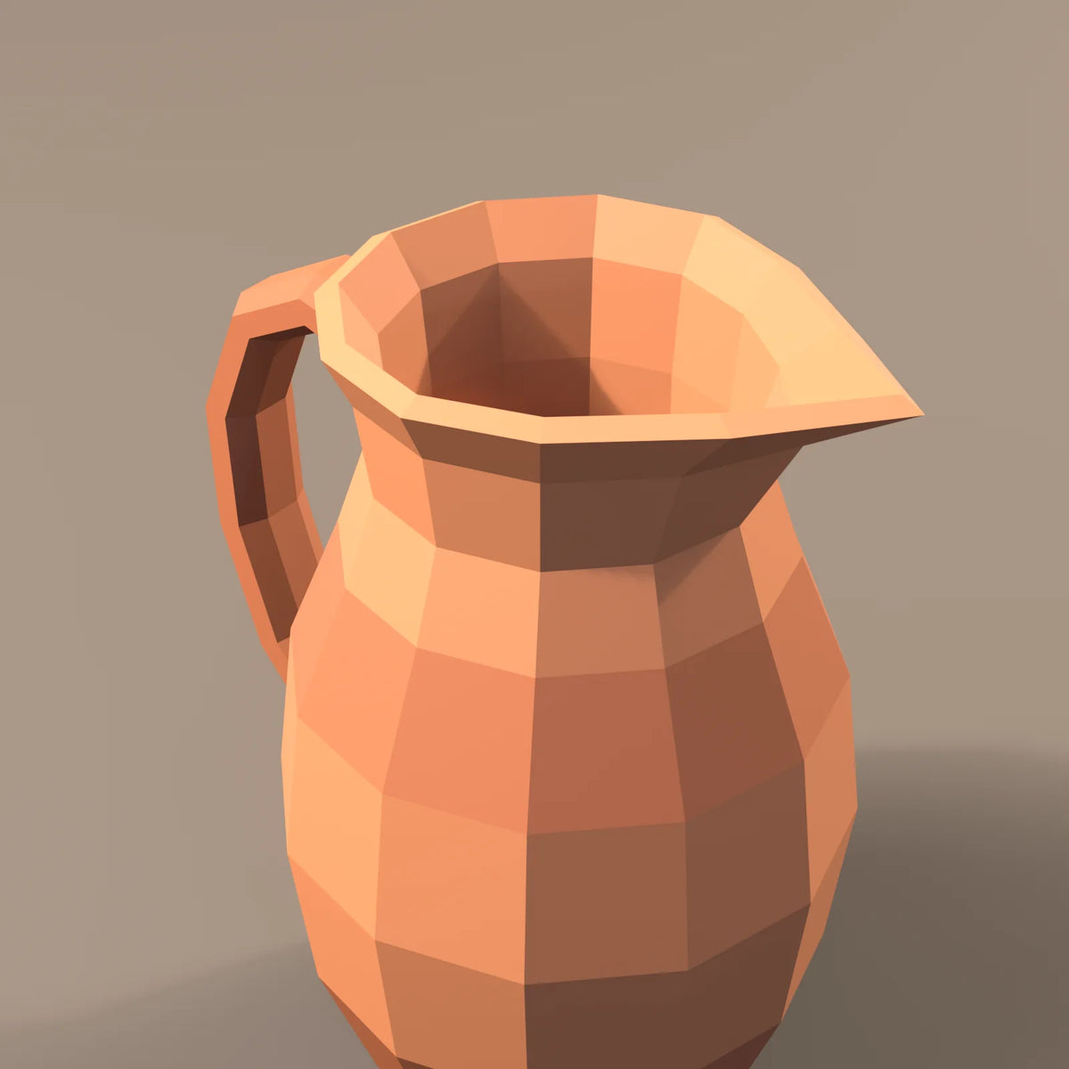 Clay pitcher, close-up detail render