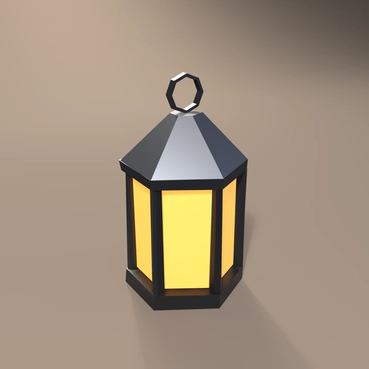 Iron hanging lantern, Hearth & Hollow 3D asset, studio render