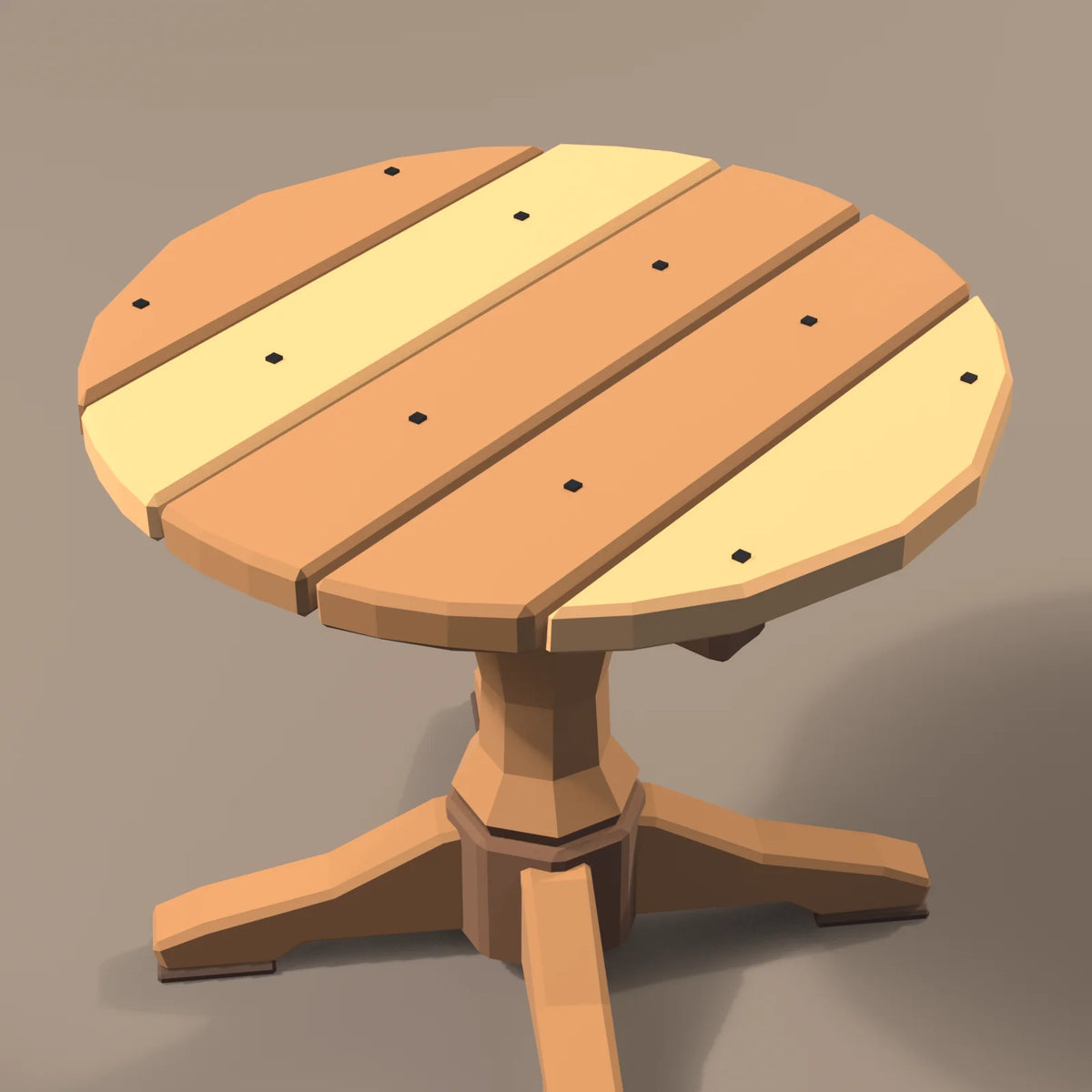 Round pedestal table, close-up detail render