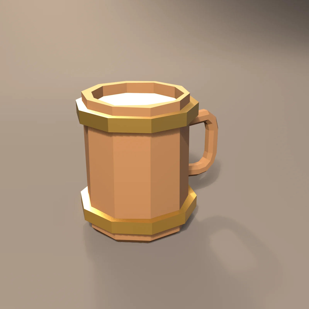 Hooped wooden tankard, Hearth & Hollow 3D asset, studio render