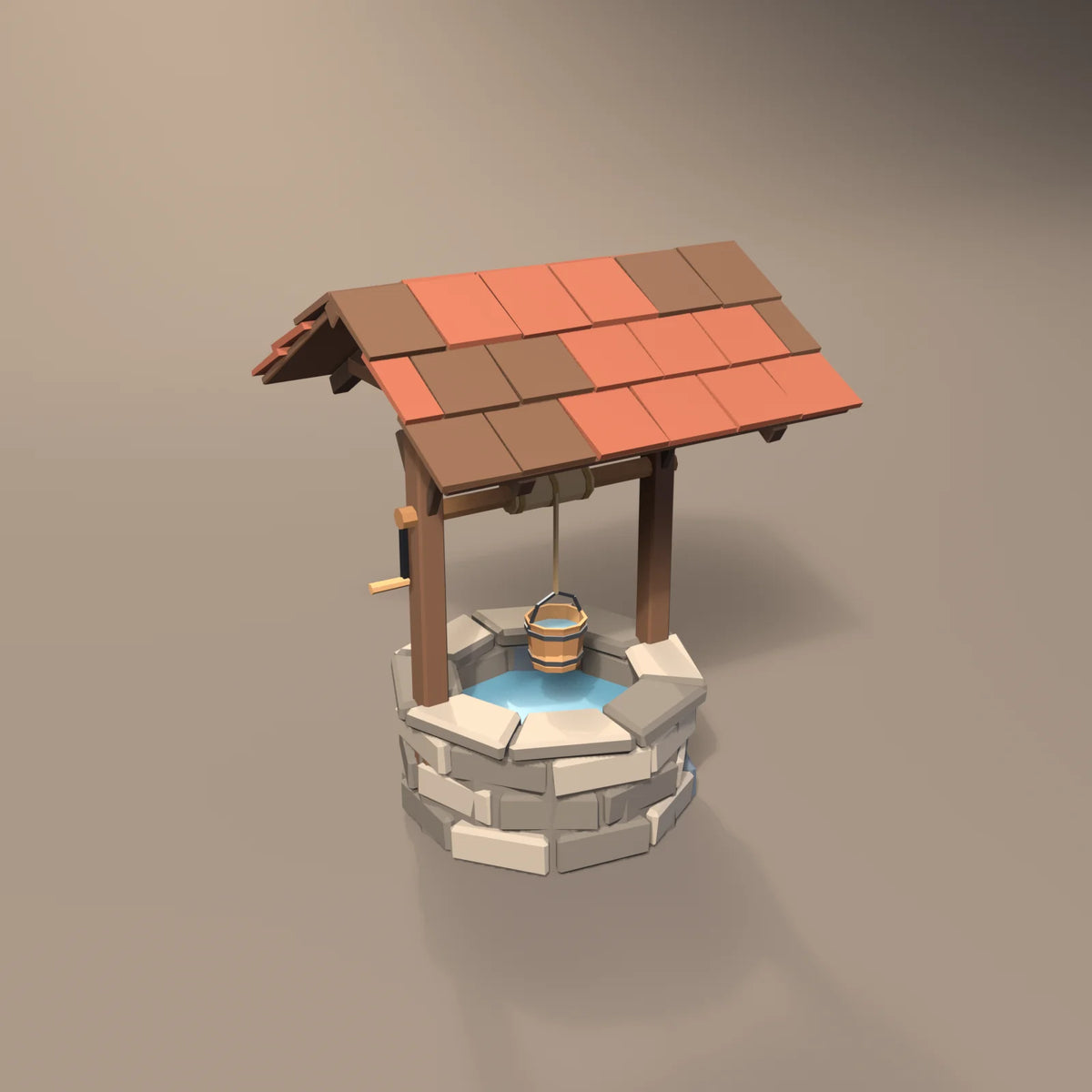 Stone village well, Hearth & Hollow 3D asset, studio render