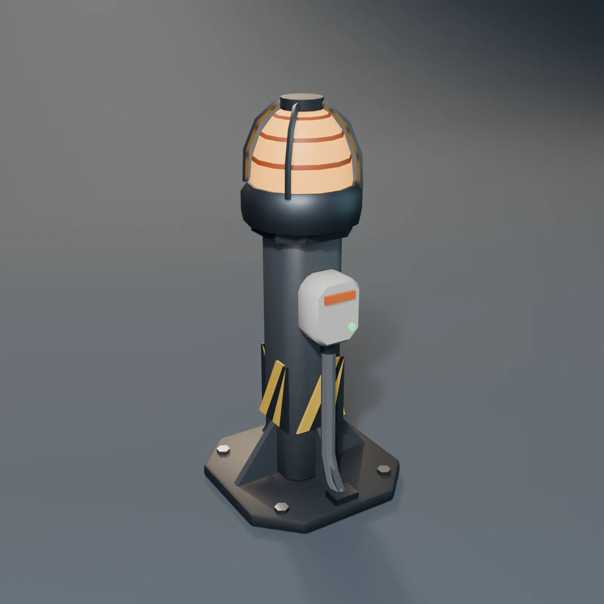 Warning Beacon, Kestrel Station 3D asset, studio render