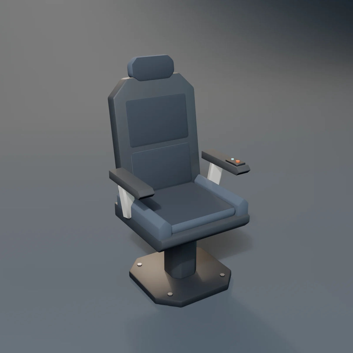 Crew Seat, Kestrel Station 3D asset, studio render