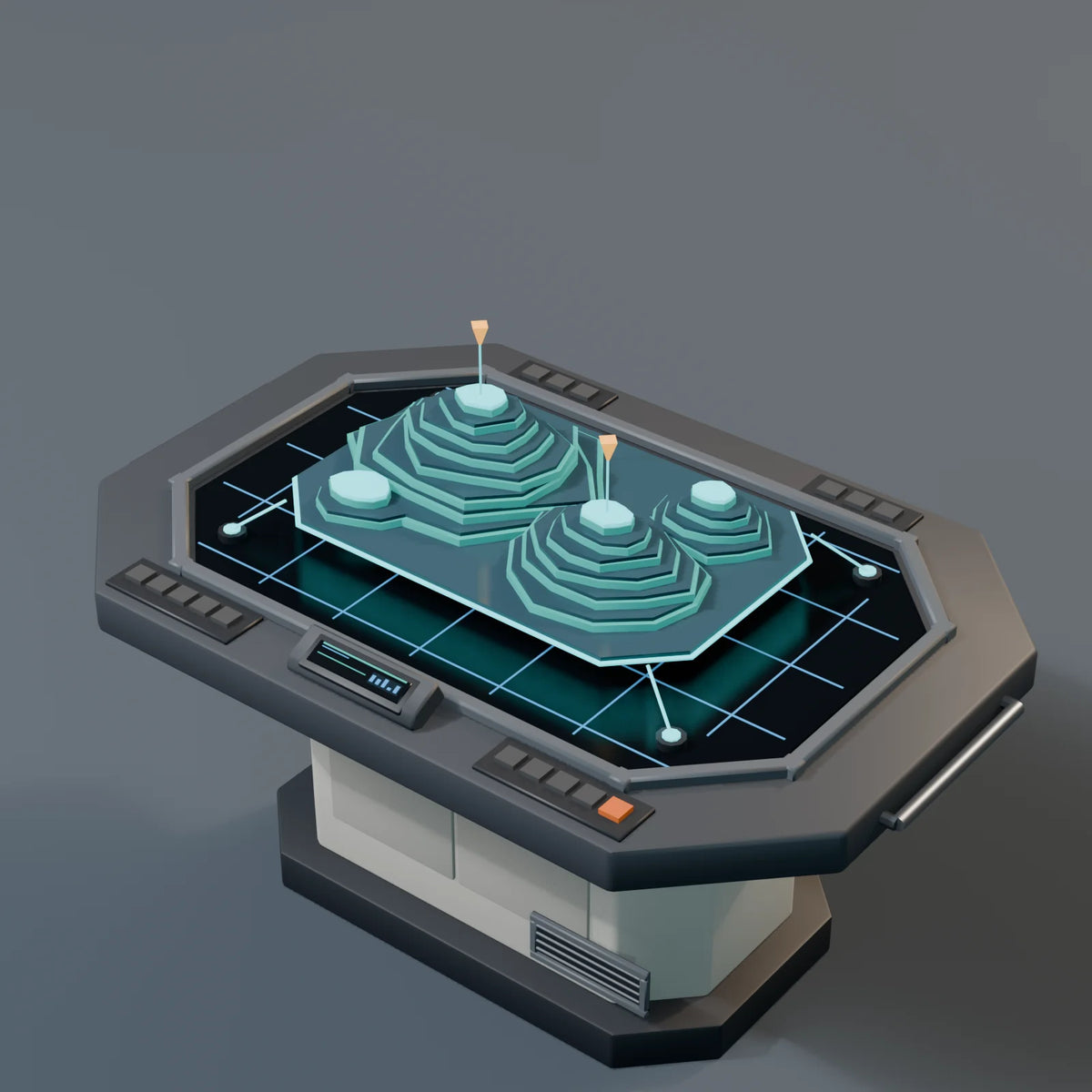 Holo Table, close-up detail render