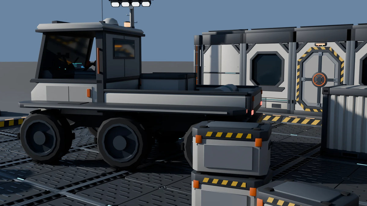 Landing Pad scene from Kestrel Station, close-up detail (render of the delivered scene)