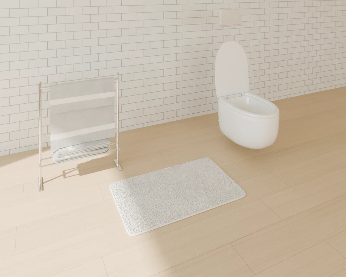Bath Mat styled in a Linden House room with the wall-hung toilet and bath towel set (sold separately)