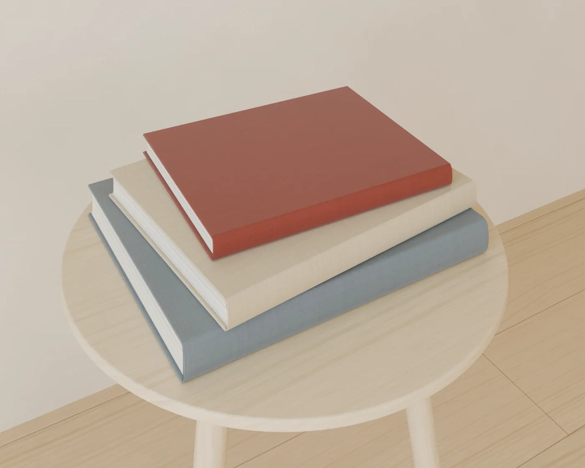 Coffee Table Book Stack, Linden House 3D asset, studio render