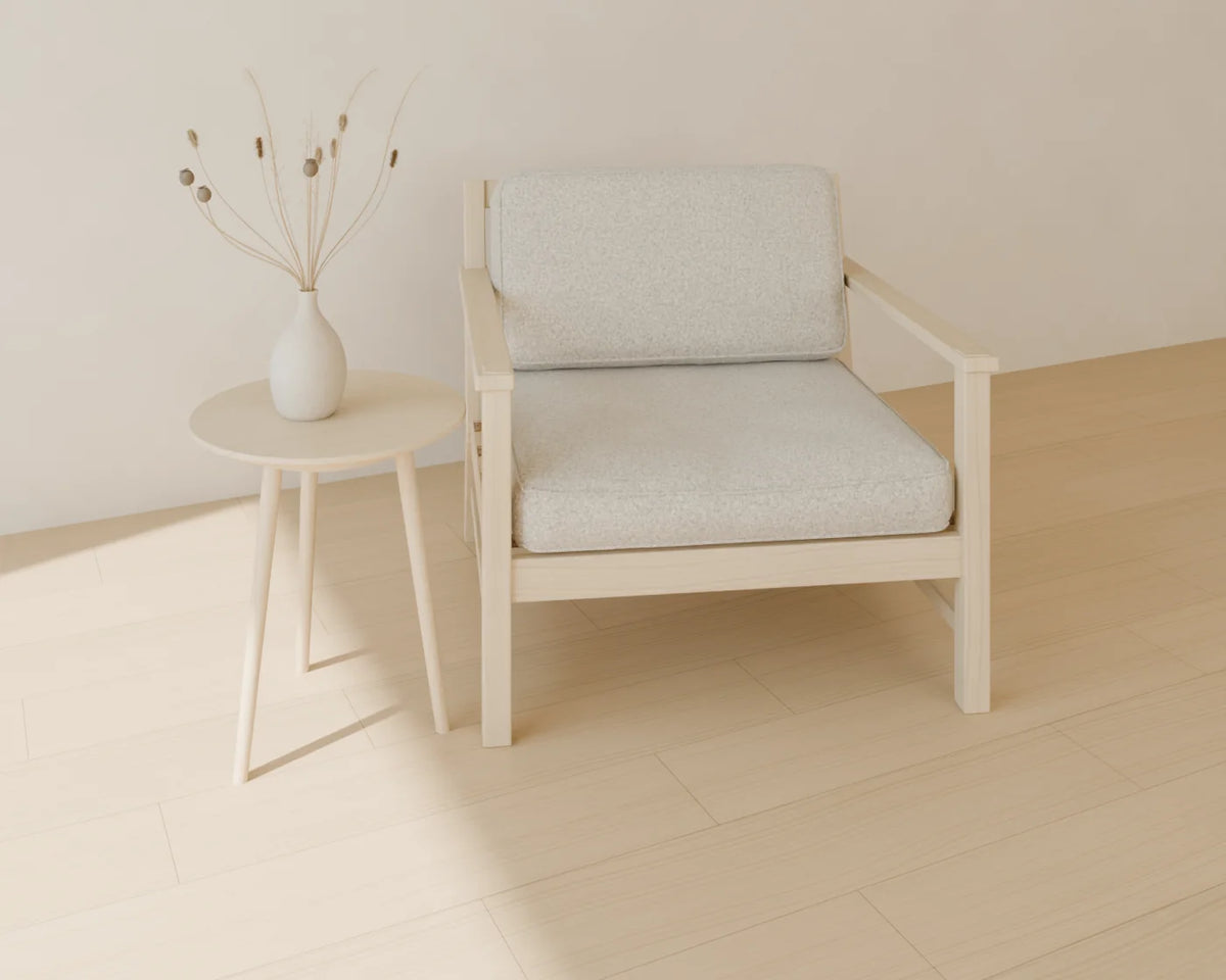 Dried Flower Vase styled in a Linden House room with the round side table and lounge armchair (sold separately)
