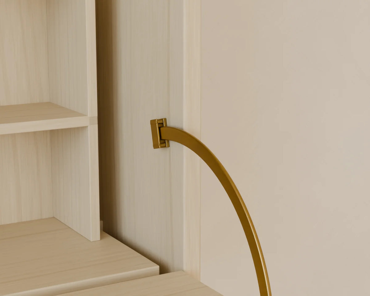 Fold-Down Wall Desk, close-up detail render