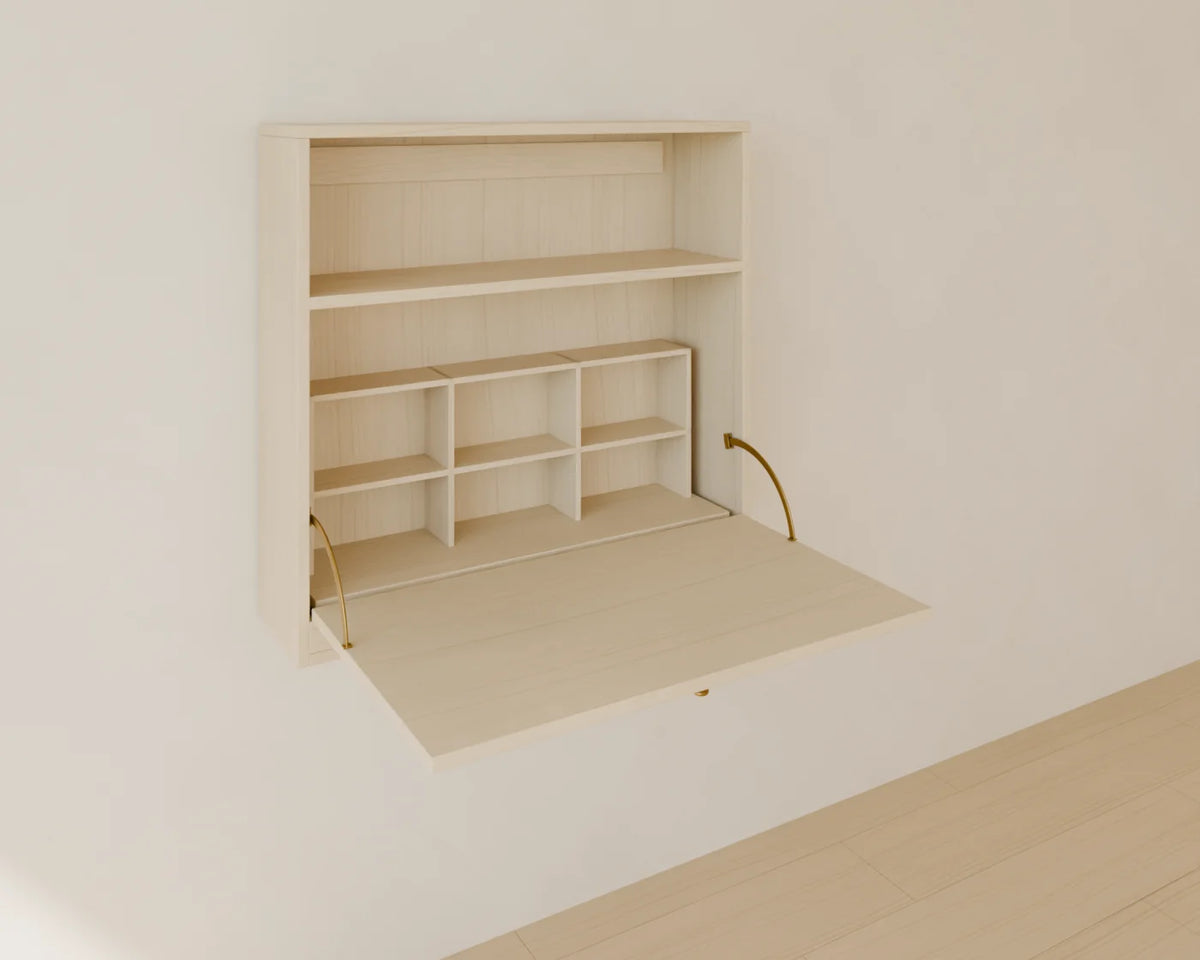 Fold-Down Wall Desk, Linden House 3D asset, studio render