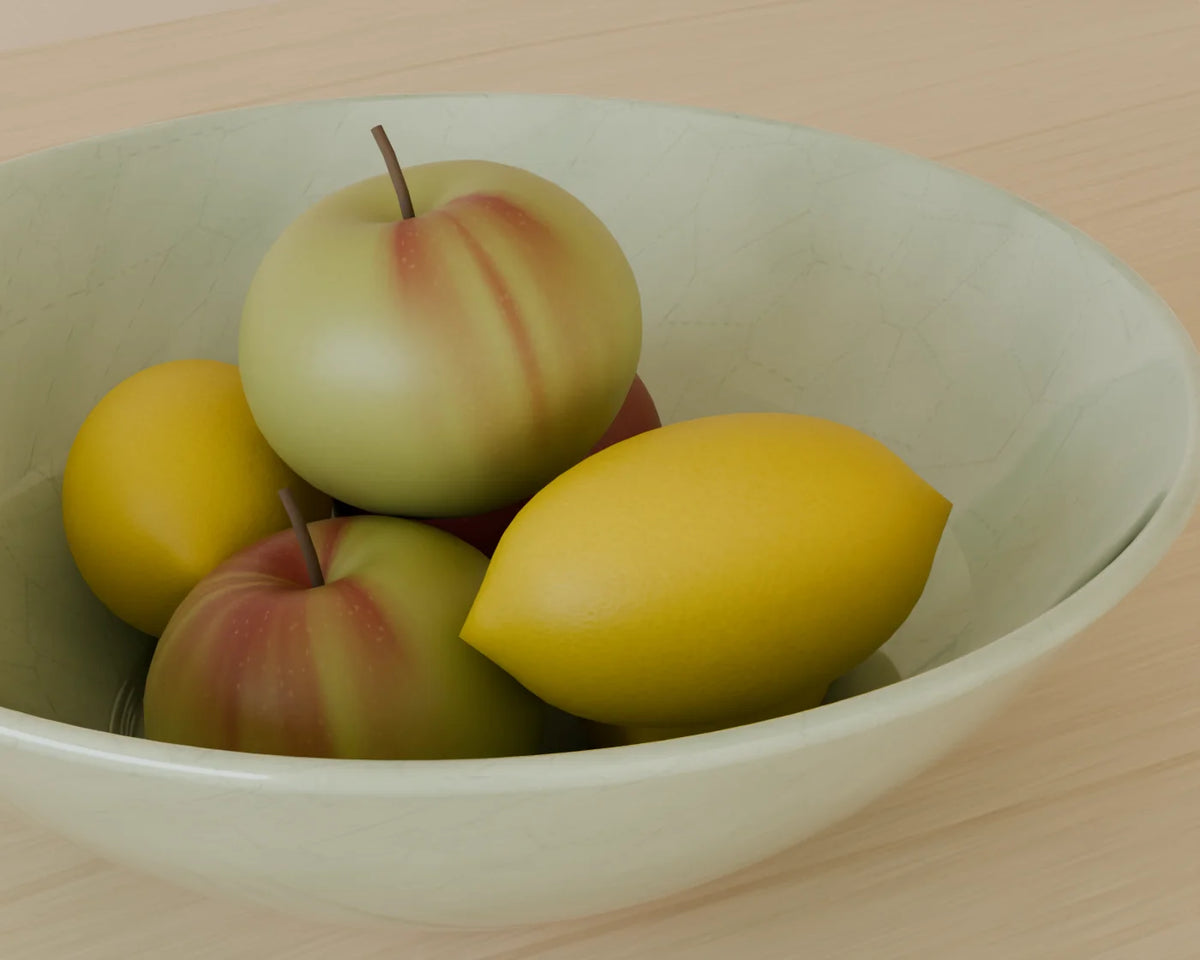 Fruit Bowl, close-up detail render