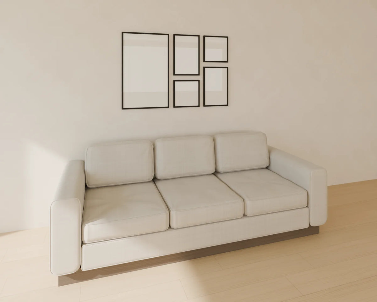 Gallery Frame Set styled in a Linden House room with the three-seat sofa (sold separately)