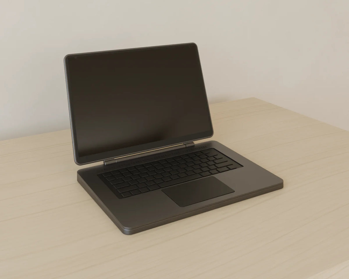 Open Laptop, Linden House 3D asset, studio render
