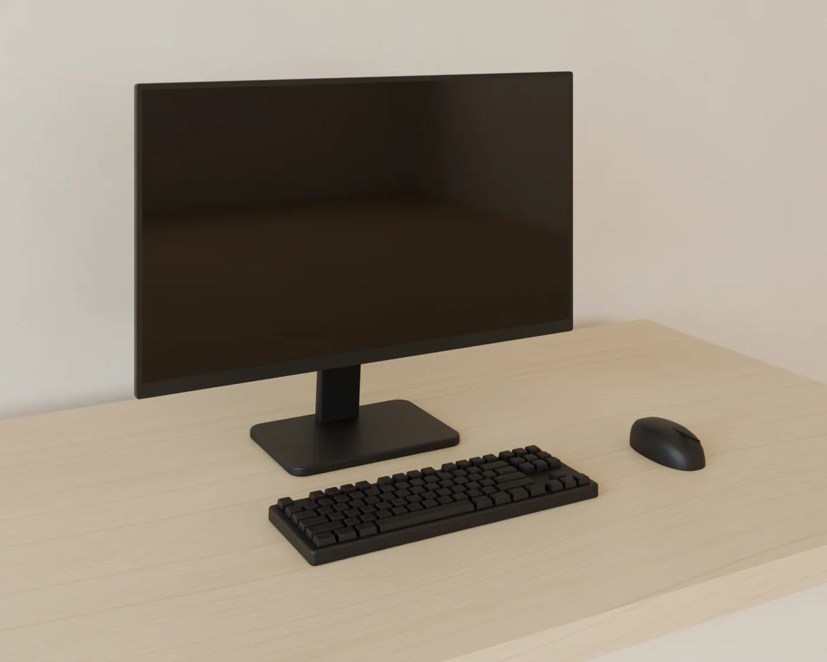Monitor and Keyboard, Linden House 3D asset, studio render