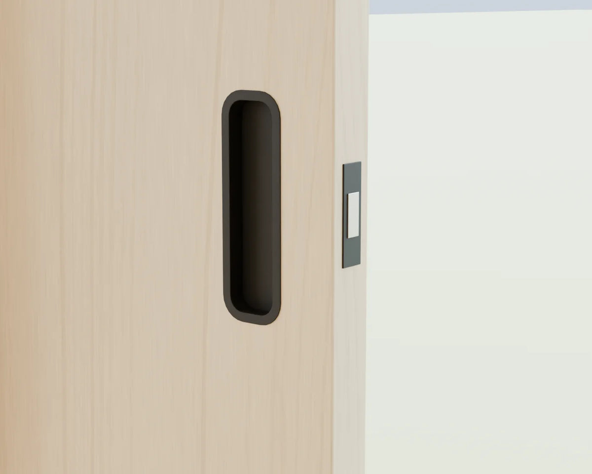 Pocket Sliding Door, close-up detail render
