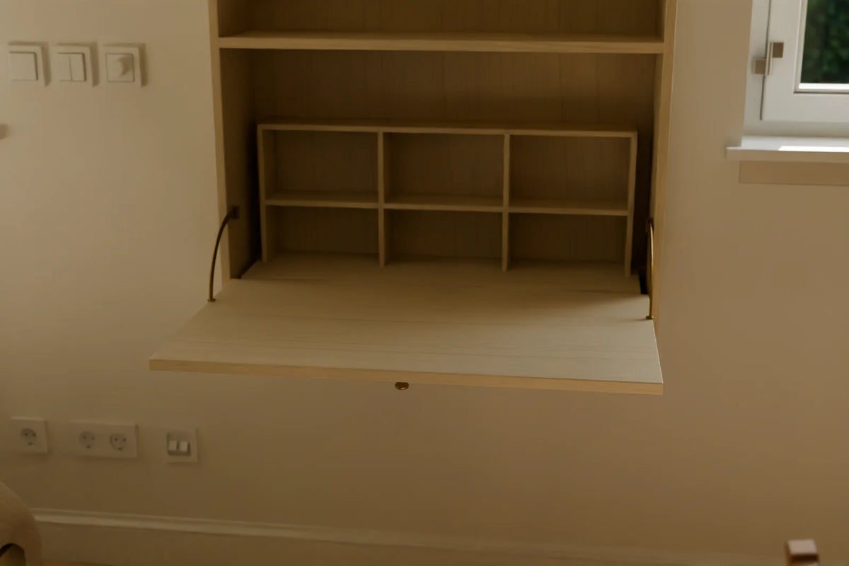 Compact Studio Apartment scene from Linden House, close-up detail (render of the delivered scene)