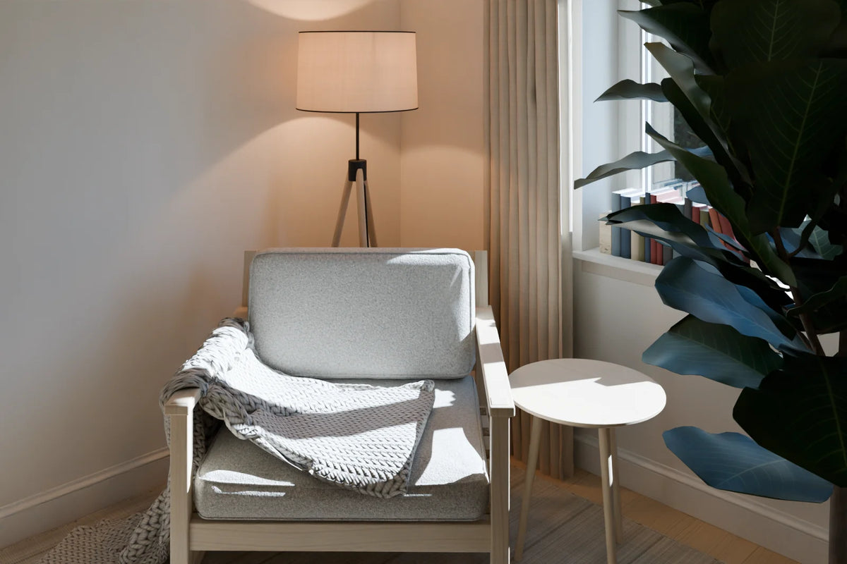 Reading Nook scene from Linden House, wide view (render of the delivered scene)