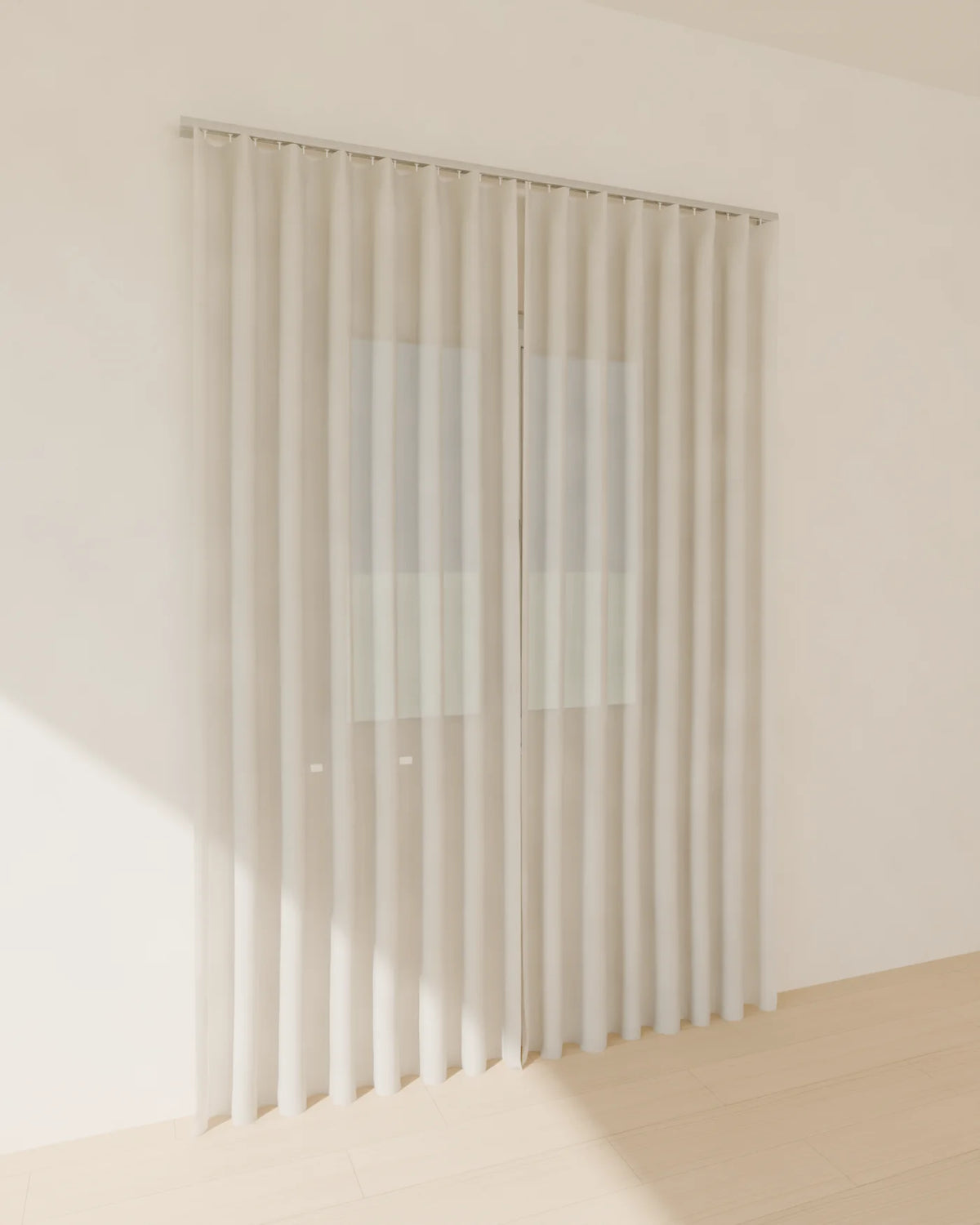 Sheer Curtain Pair, Linden House 3D asset, studio render